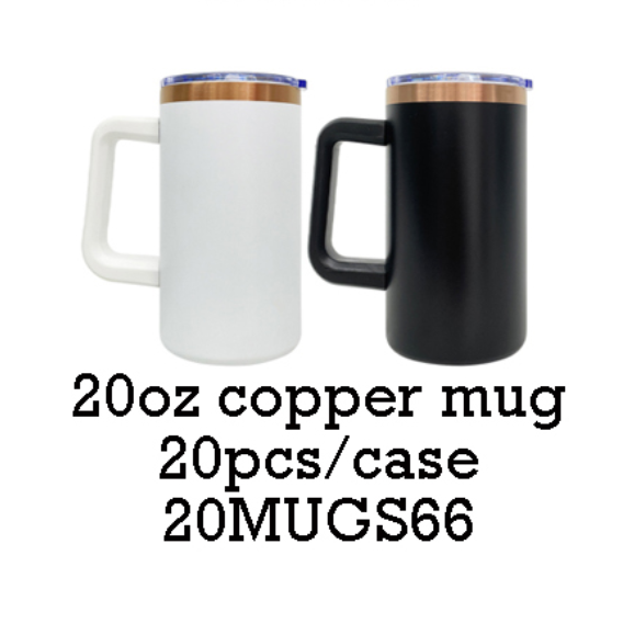 20oz Chubby Rainbow Copper Plated Underneath Car Tumbler Mug with Removable Handle For Laser-CNLCA