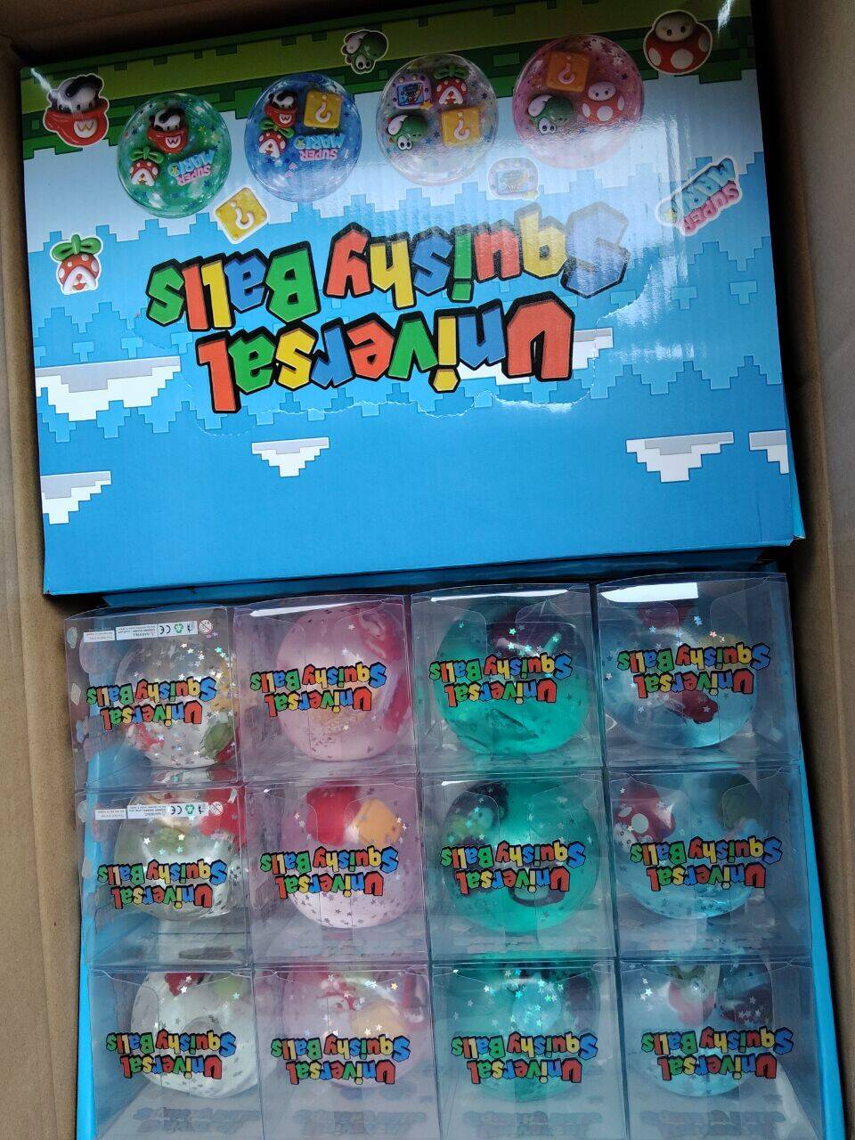 144Pack Vaseline Filled No Rebound Super Mario Series Squishy Ball Soft Squeeze Fidget Toys-CNLCA