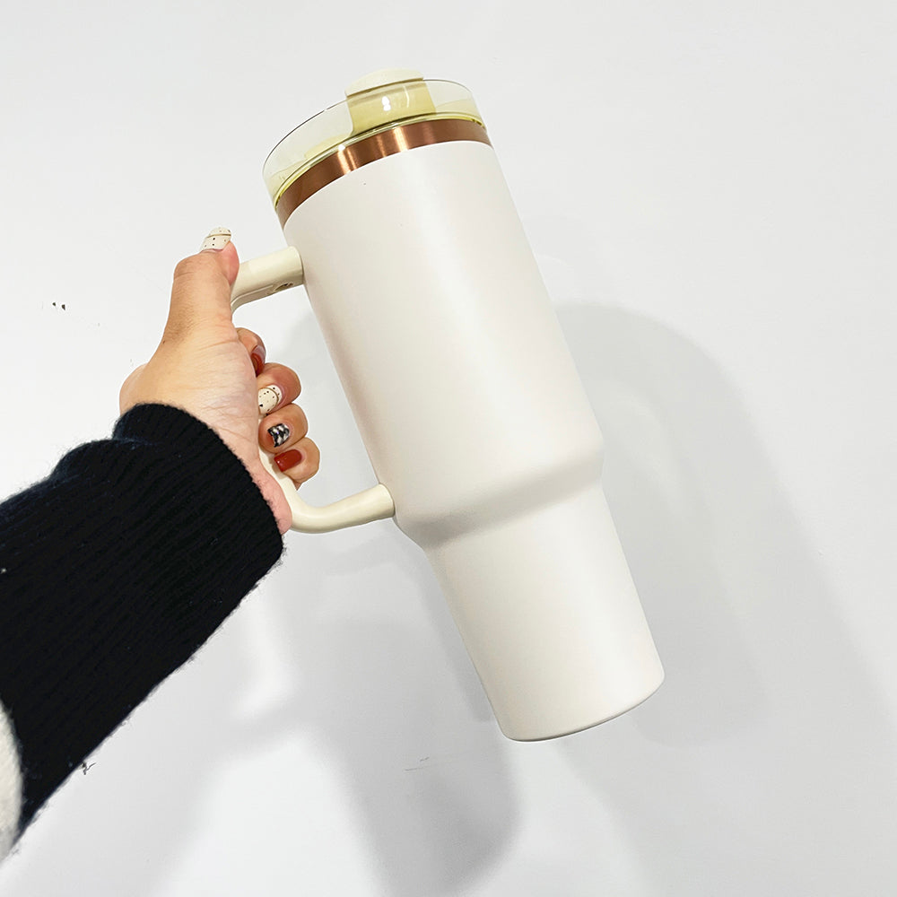 40oz H2.0 Stanley Style Black Color Copper Plated Quencher Tumbler for Laser Engraving-USLCA