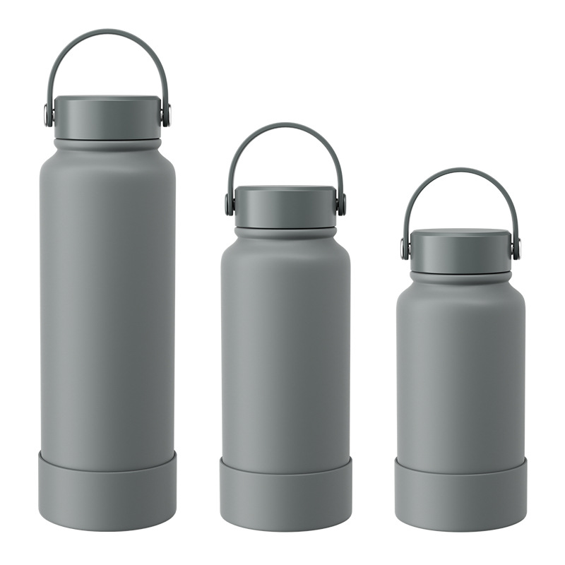 650ml 1000ml 1200ml Powder Coated Stainless Steel Water Bottle with Handle Lid-CNLCA