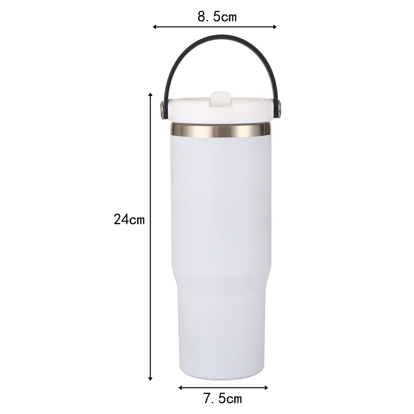 30oz White Blank Sublimation Leak Proof Flip Straw Tumbler-CNLCA