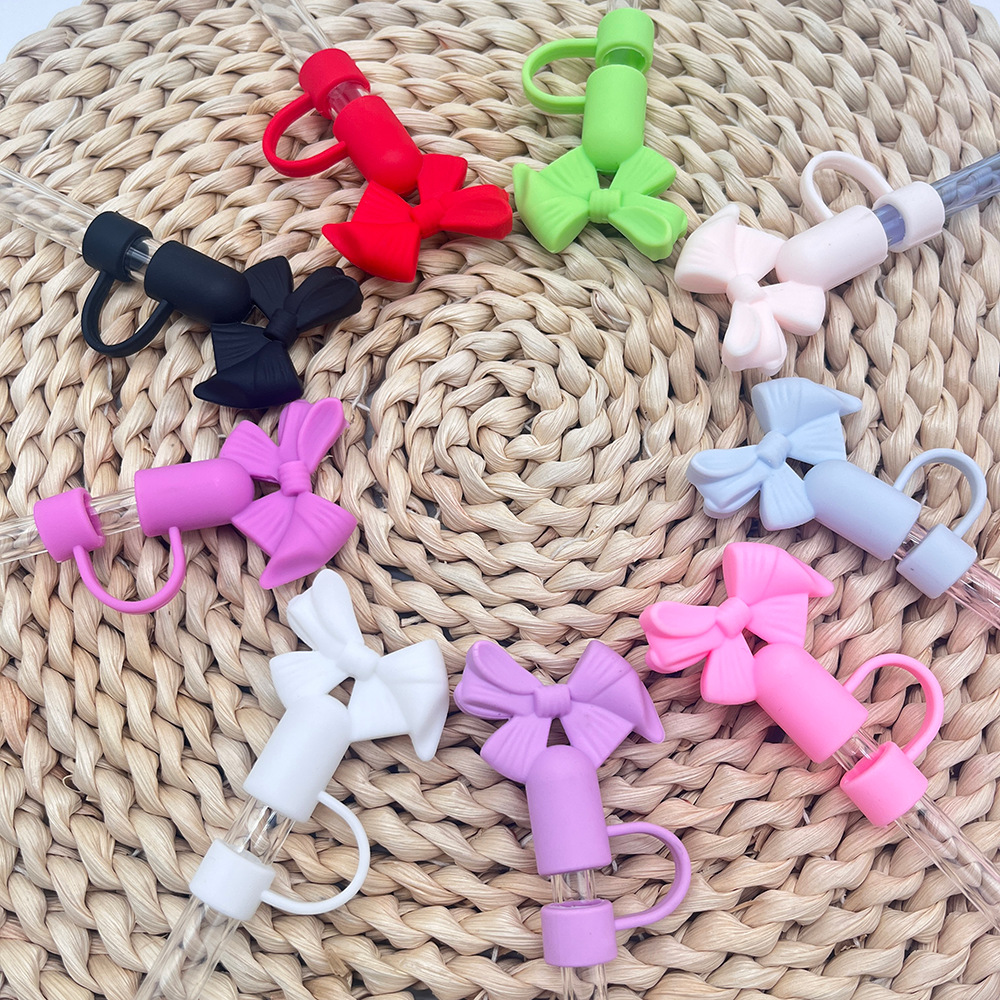 Cute Bowknot 10mm Straw Toppers Dust-proof Plug Straw Caps for Tumblers -CNLCA