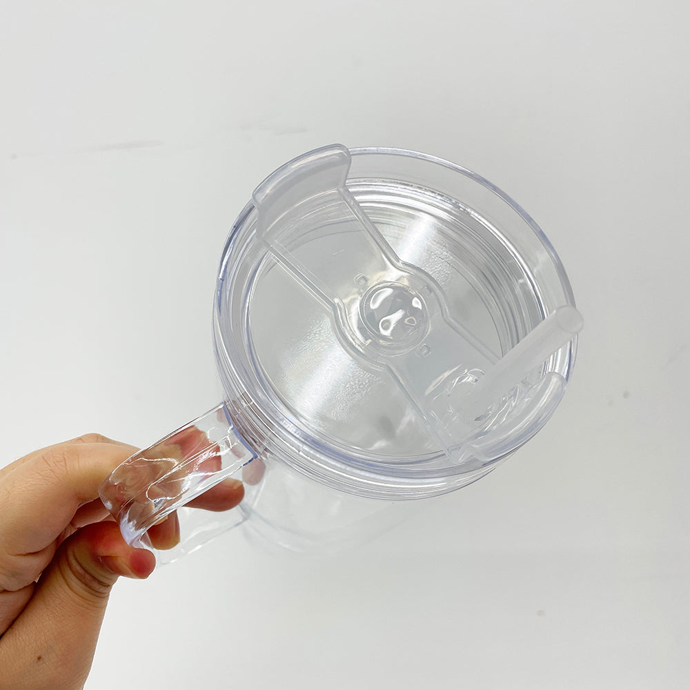 20 Pack 40oz Clear Pre Drilled Snow Globe Tumbler Double Wall Plastic Cups Mug-CNLCA