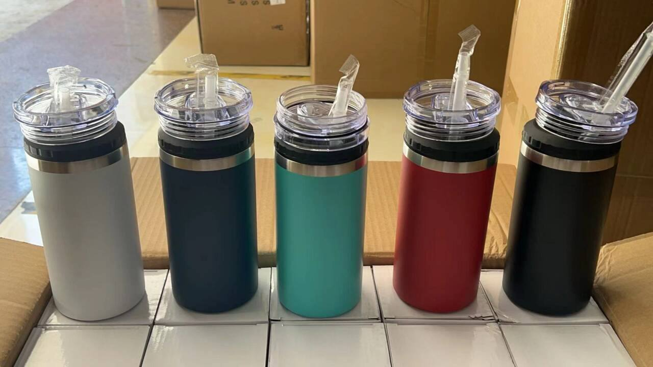 16oz Colorful Powder Coated 4in 1 Can Cooler Cold Cola Cans Tumbler For Laser-CNLCA