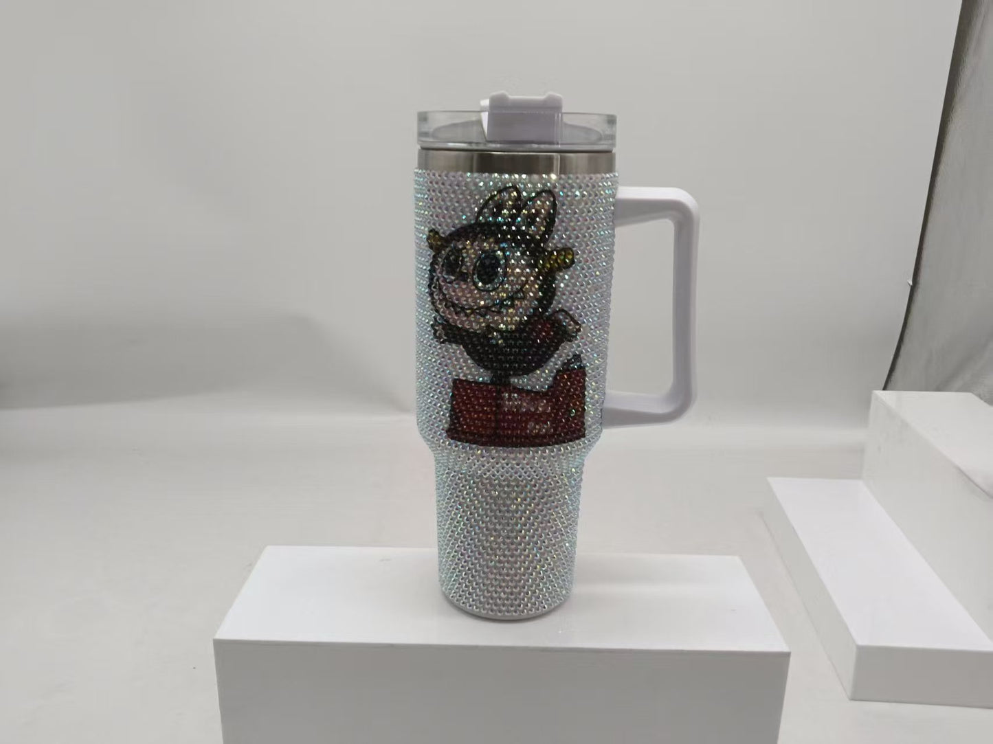 40oz LABUBU POP MART Rhinestone Bling Quencher Tumbler-CNLCA