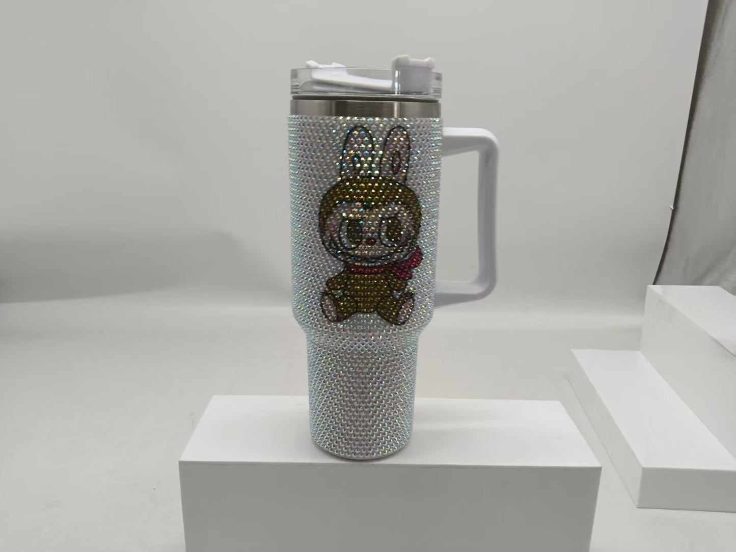 40oz LABUBU POP MART Rhinestone Bling Quencher Tumbler-CNLCA