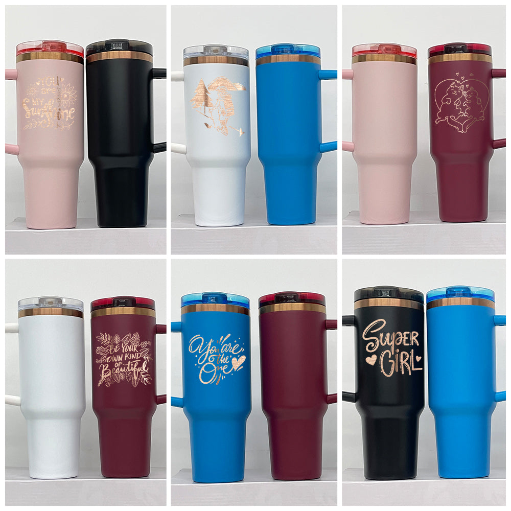 40oz Protour Flip Straw Lids Copper Plated Underneath Flip Straw Tumbler-CNLCA