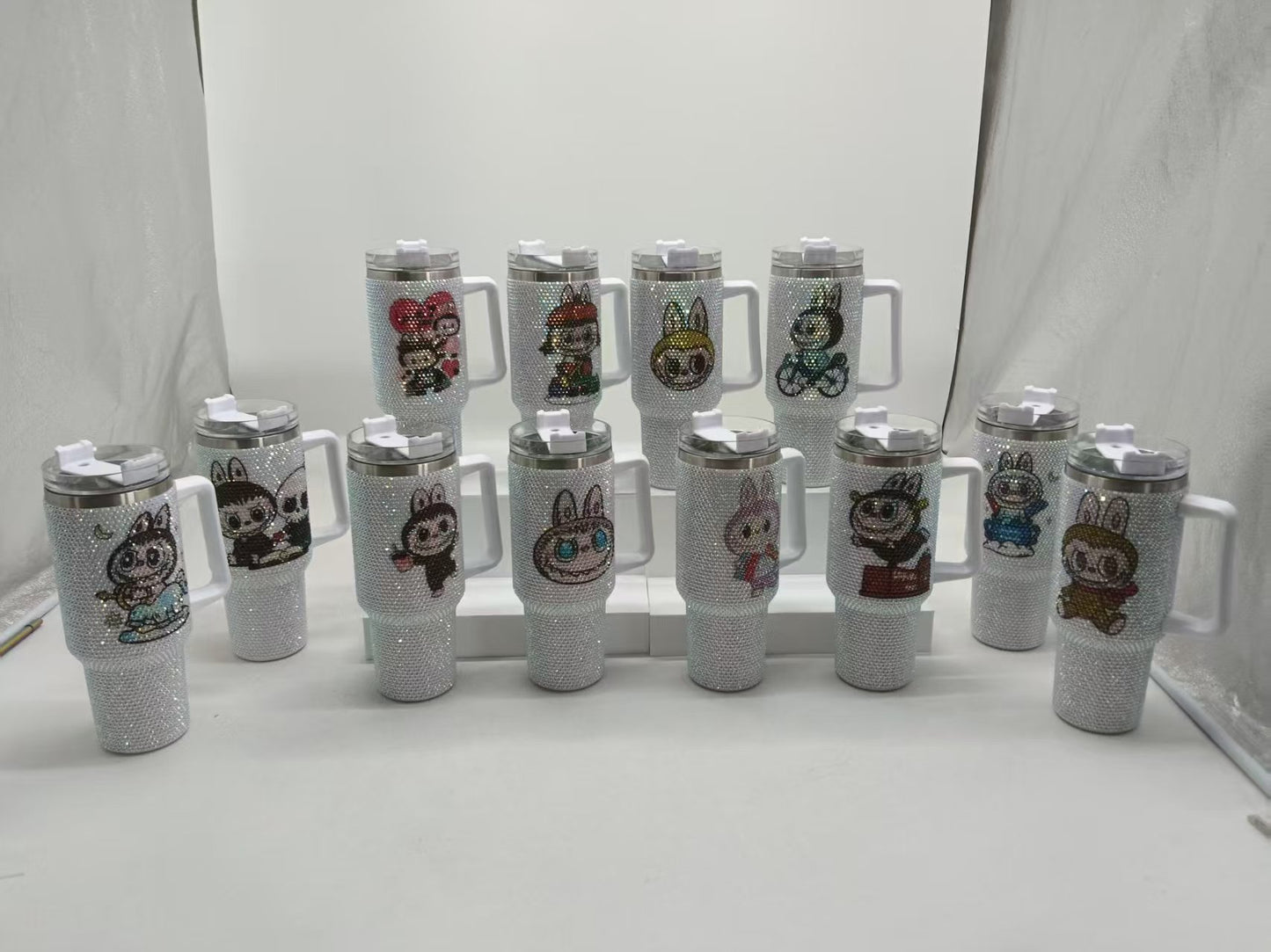 40oz LABUBU POP MART Rhinestone Bling Quencher Tumbler-CNLCA