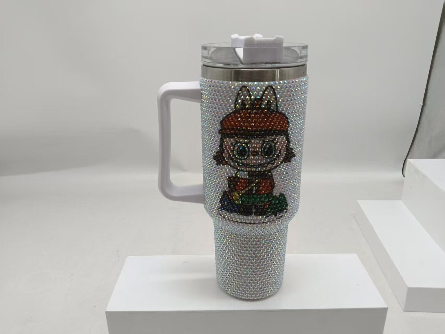40oz LABUBU POP MART Rhinestone Bling Quencher Tumbler-CNLCA