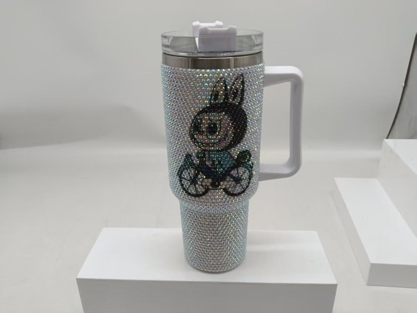 40oz LABUBU POP MART Rhinestone Bling Quencher Tumbler-CNLCA