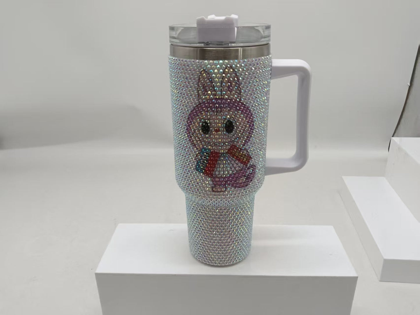 40oz LABUBU POP MART Rhinestone Bling Quencher Tumbler-CNLCA
