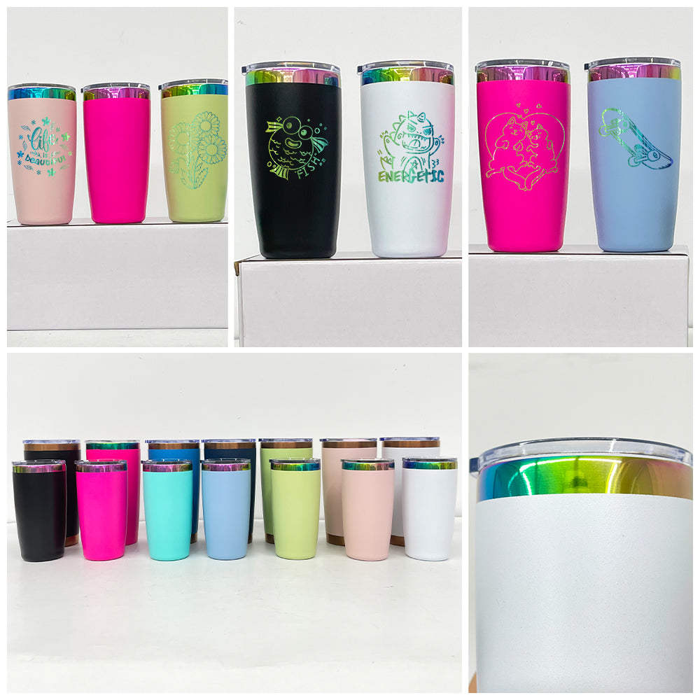 25Pack Mini Size 10oz Copper Plated Underneath Tumbler Coffee Mugs with Magnetic Lids For Laser-CNLCA