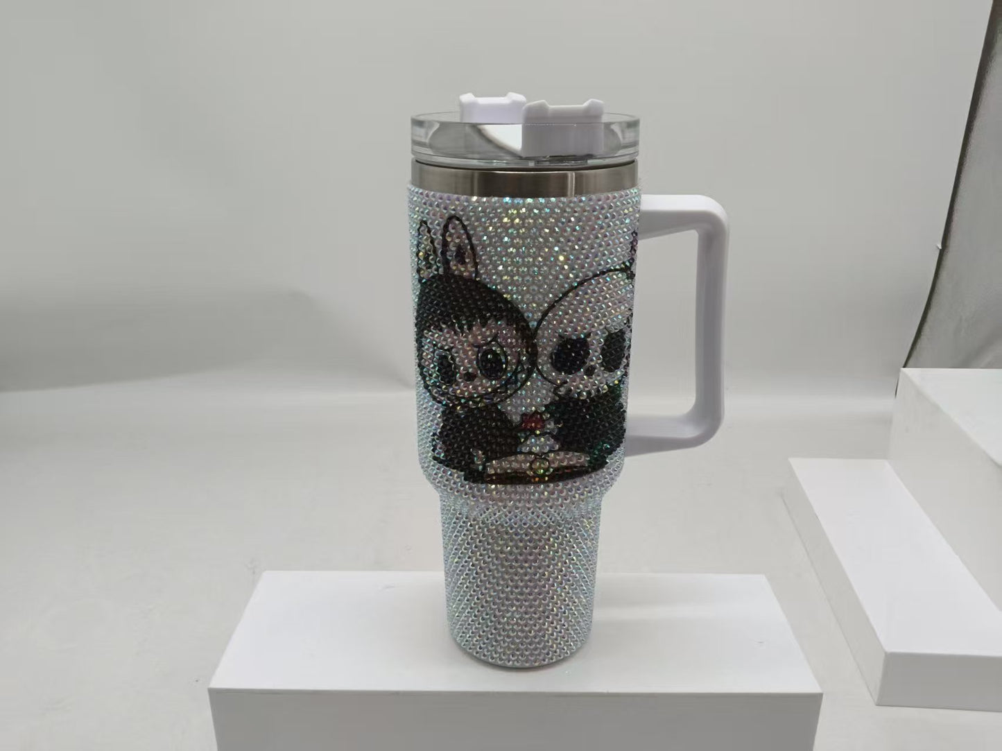40oz LABUBU POP MART Rhinestone Bling Quencher Tumbler-CNLCA