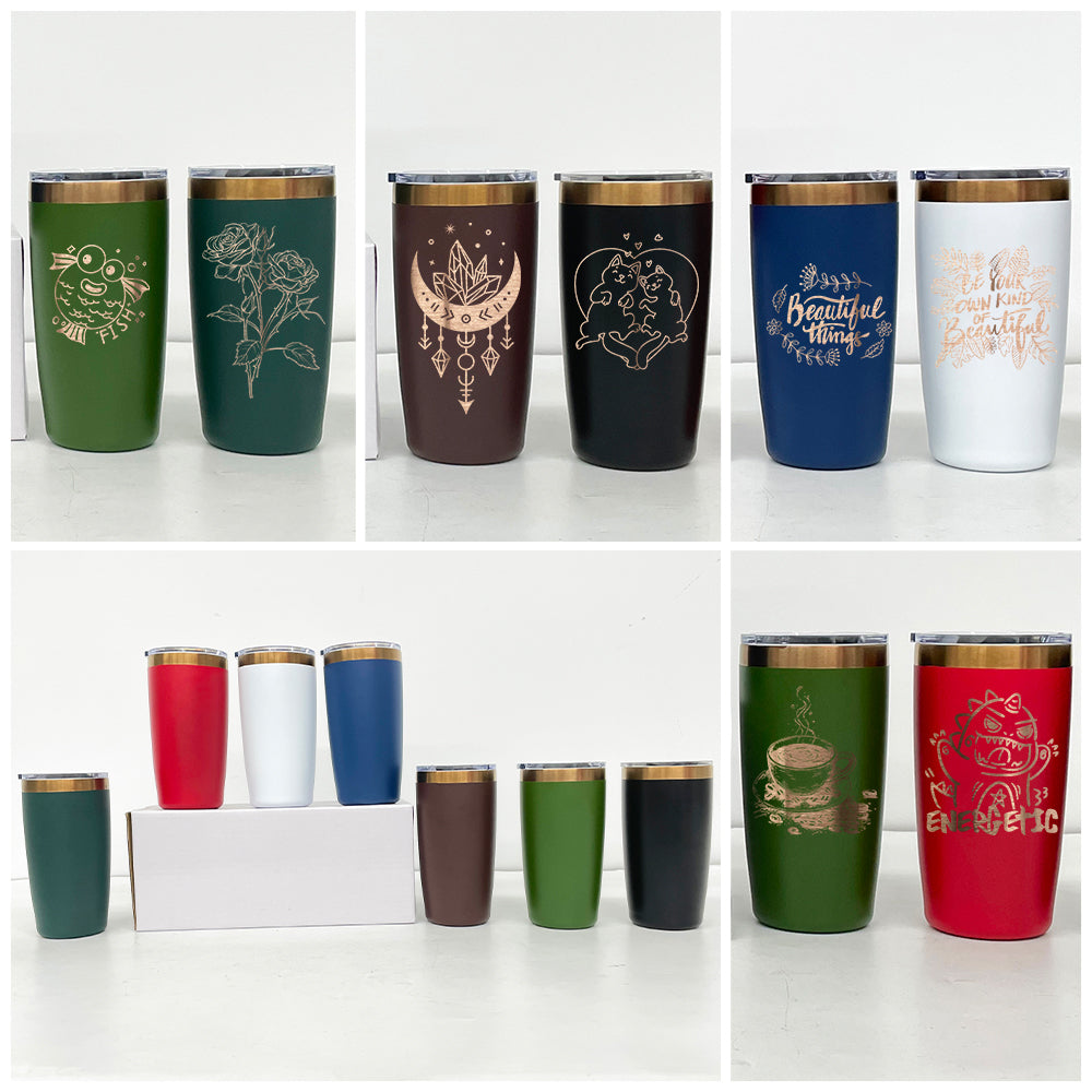 25Pack Mini Size 10oz Copper Plated Underneath Tumbler Coffee Mugs with Magnetic Lids For Laser-CNLCA