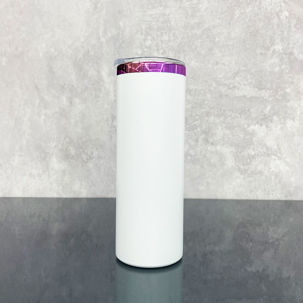 Powder Coated 20oz Purple Plated Skinny Straight Tumbler For Laser Engraving-CNLCA