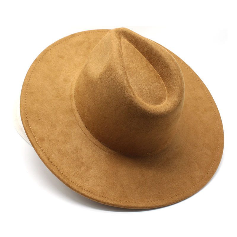 Men Women Western New Style 9.5cm Large Brim Suede Hat for Laser-CNLCA