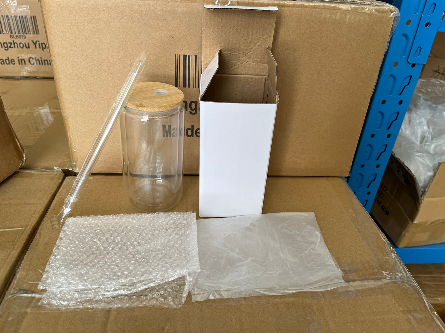 12oz 15oz 20oz Blank Sublimation Snow Globe Double Wall Glass Can With Bamboo Lid-CNLCA