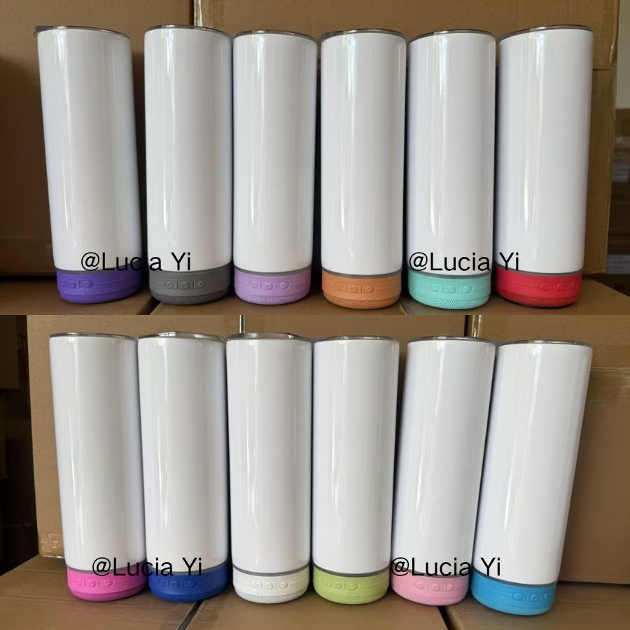 20oz White Sublimation Music Speaker Tumbler with Colorful Speaker-CNLCA