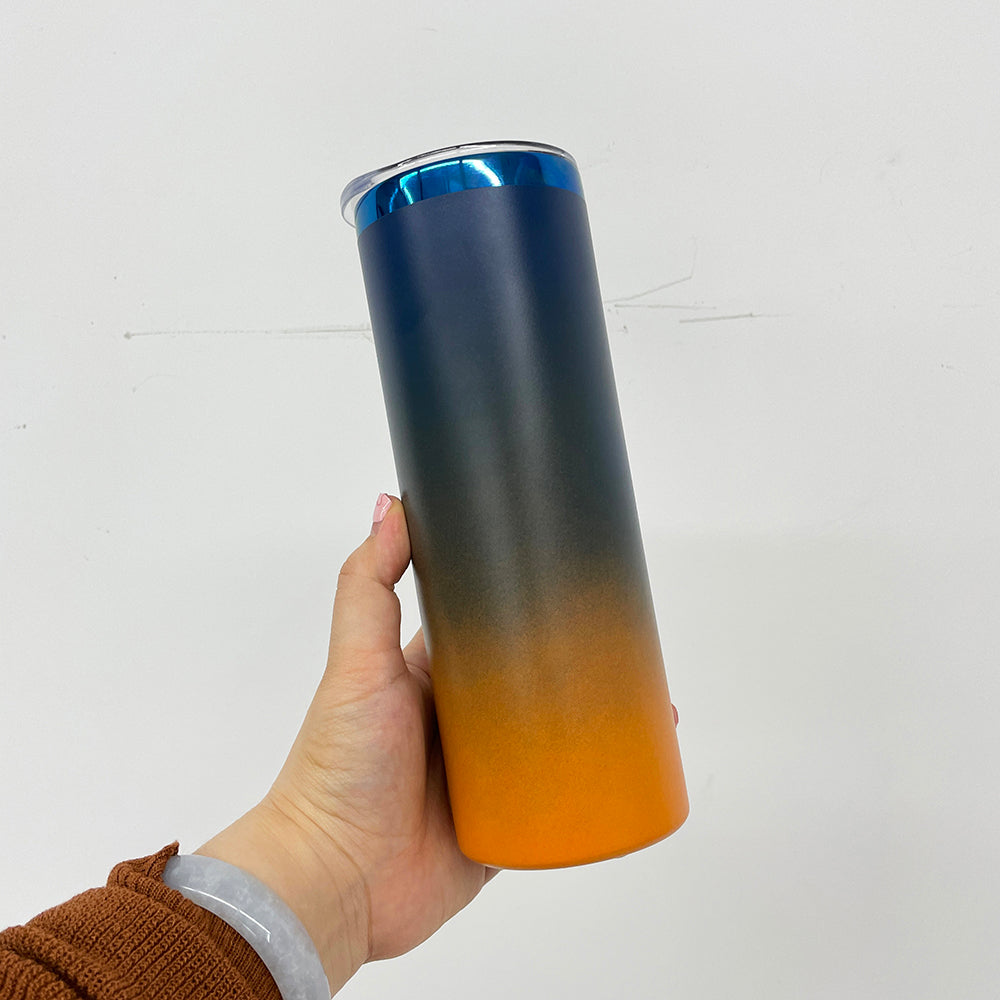 20oz Ombre Colors Blue Plated Undernetah Skinny Straight Tumbler For Laser Engrave-CNLCA