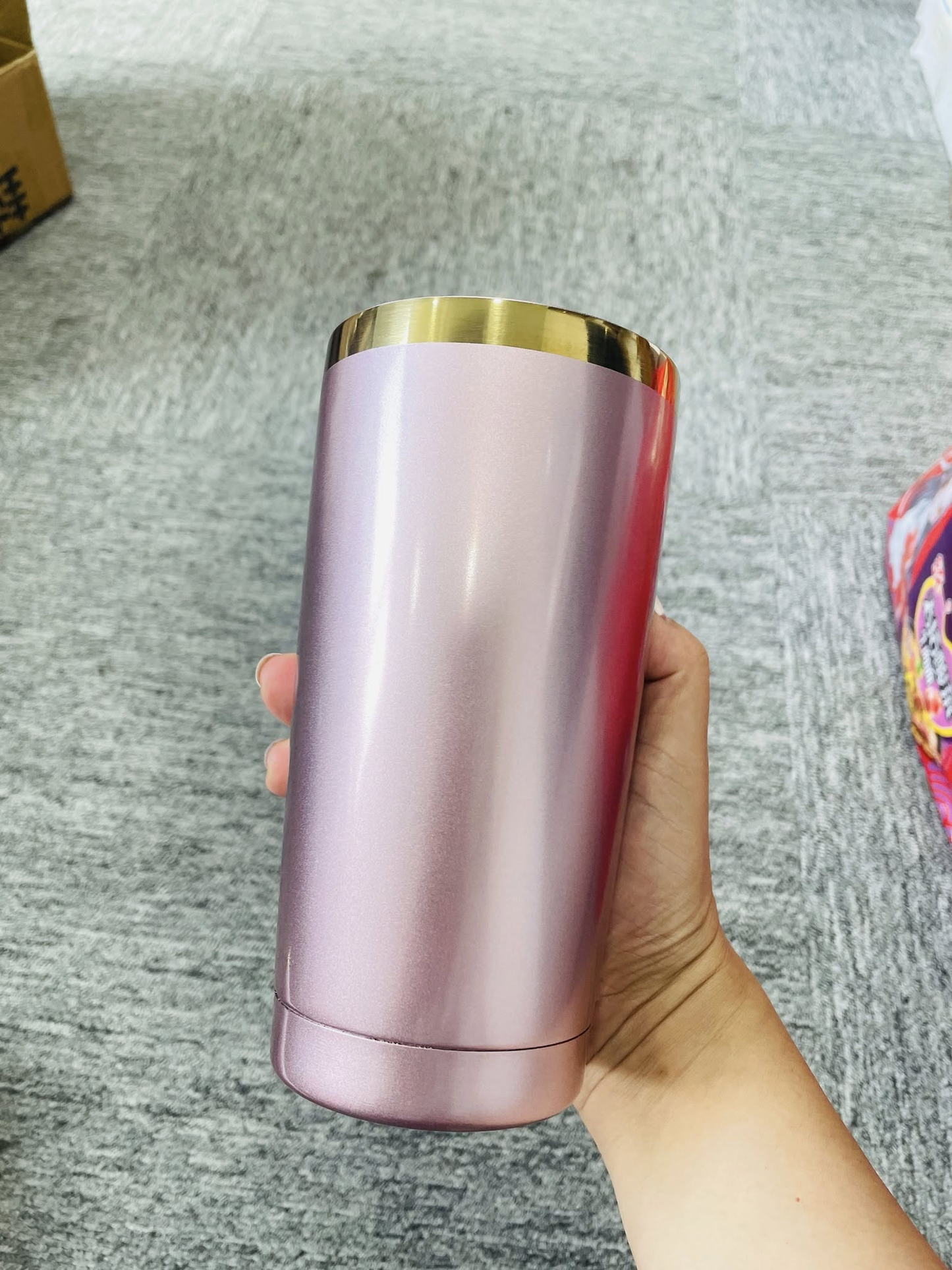 20oz 30oz Sublimation Shiny Rose Gold Plated Underneath Tumbler Coffee Mugs for Laser Engraved-CNLCA