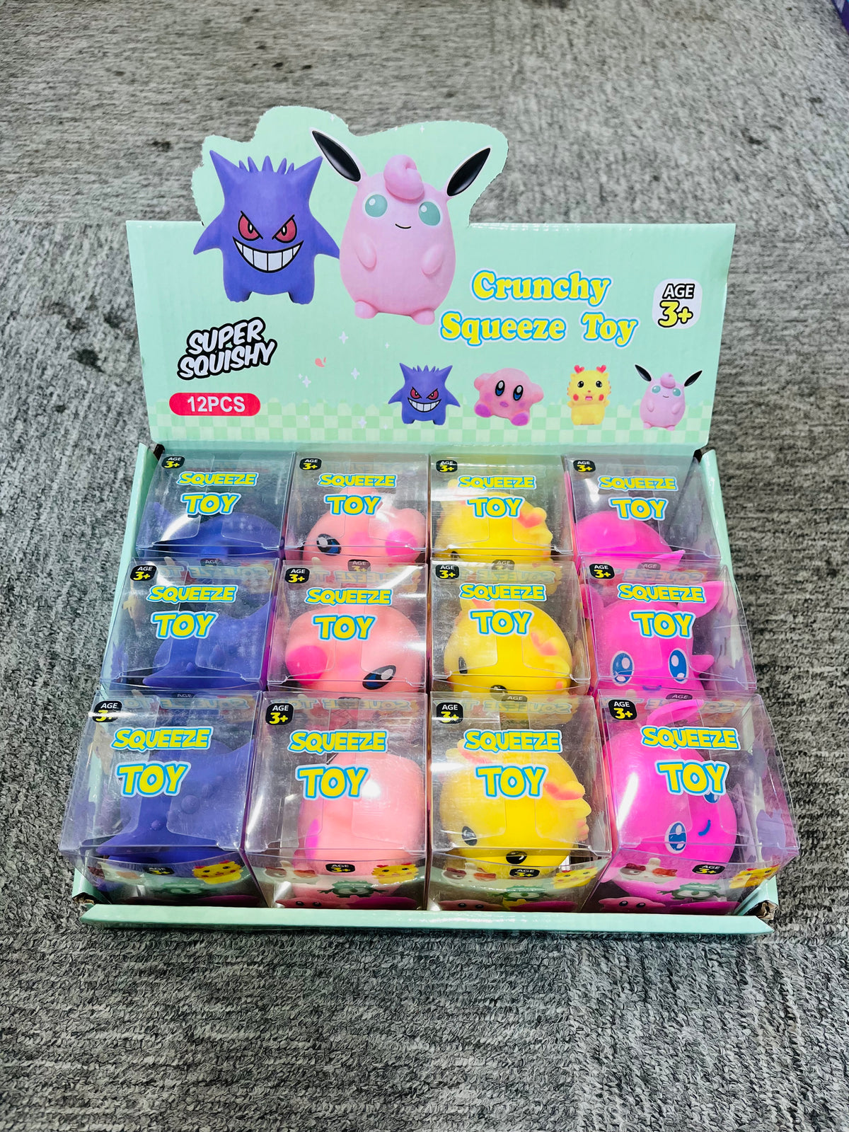 72Pack Pokémon & Kirby Crunchy Squishy Cute Cartoon Block Building Filled Crinkle ASMR Sound Squishy Squeeze Fidget Toy-CNLCA