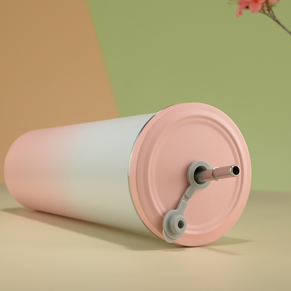 500ml-17oz 750-25oz Ombre Color Stainless Steel Straw Coffee Tumbler Cup for Laser Engrave-CNLCA