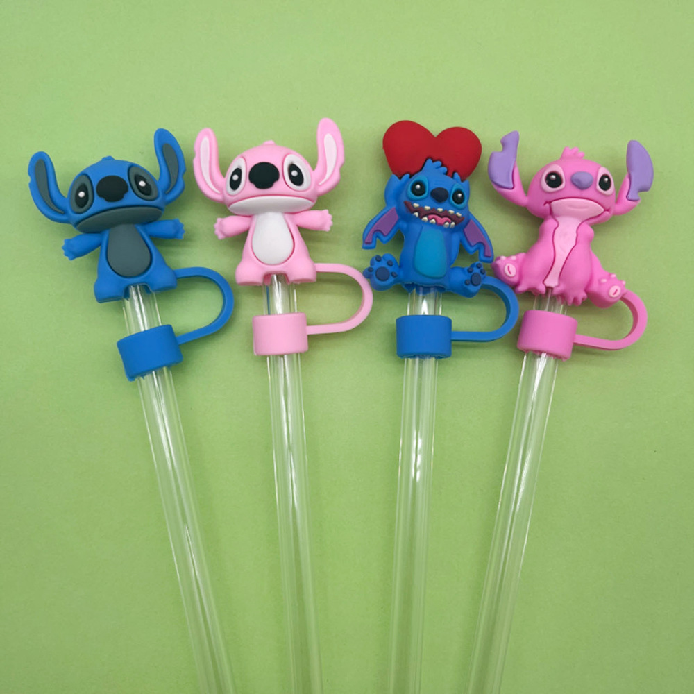 Cute Stitch 10mm Straw Toppers Dust-proof Plug Straw Caps for Tumblers -CNLCA