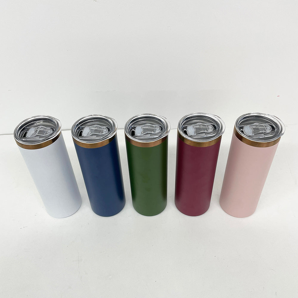 To Canada 20oz Powder Coated Copper Plated Skinny Straight Tumbler For Laser-LCA