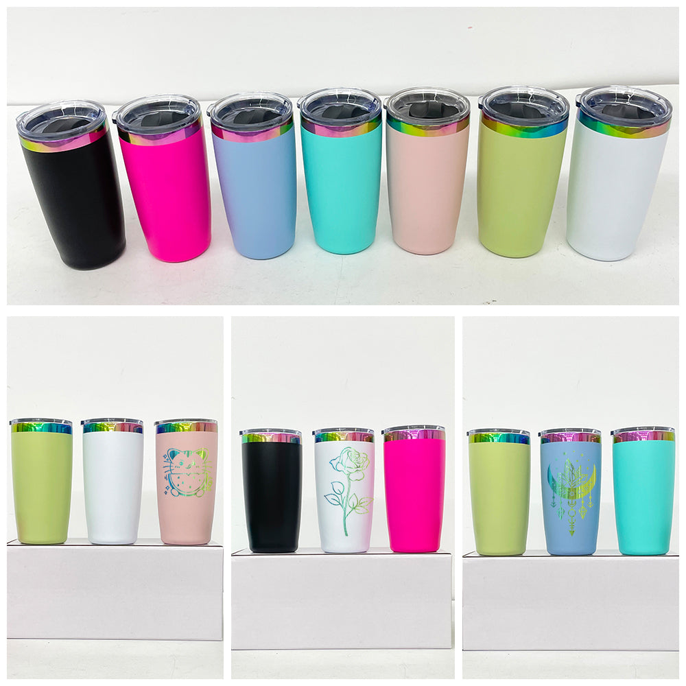 25Pack Mini Size 10oz Copper Plated Underneath Tumbler Coffee Mugs with Magnetic Lids For Laser-CNLCA