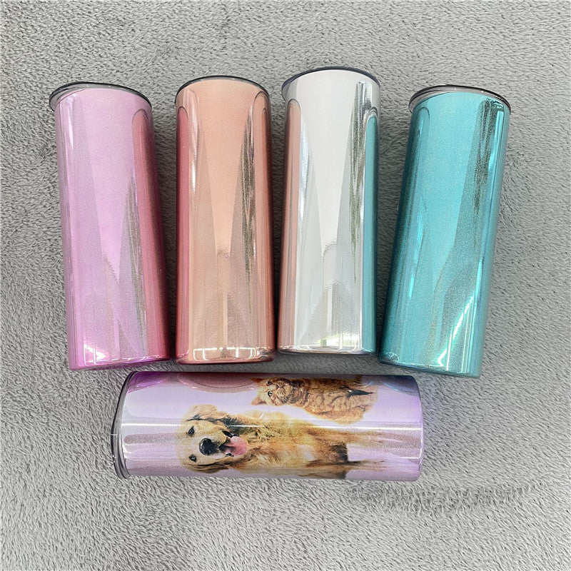 20oz Blank Sublimation Magic Mirror Metallic Electroplate Holographic Straight Tumbler - USLCA