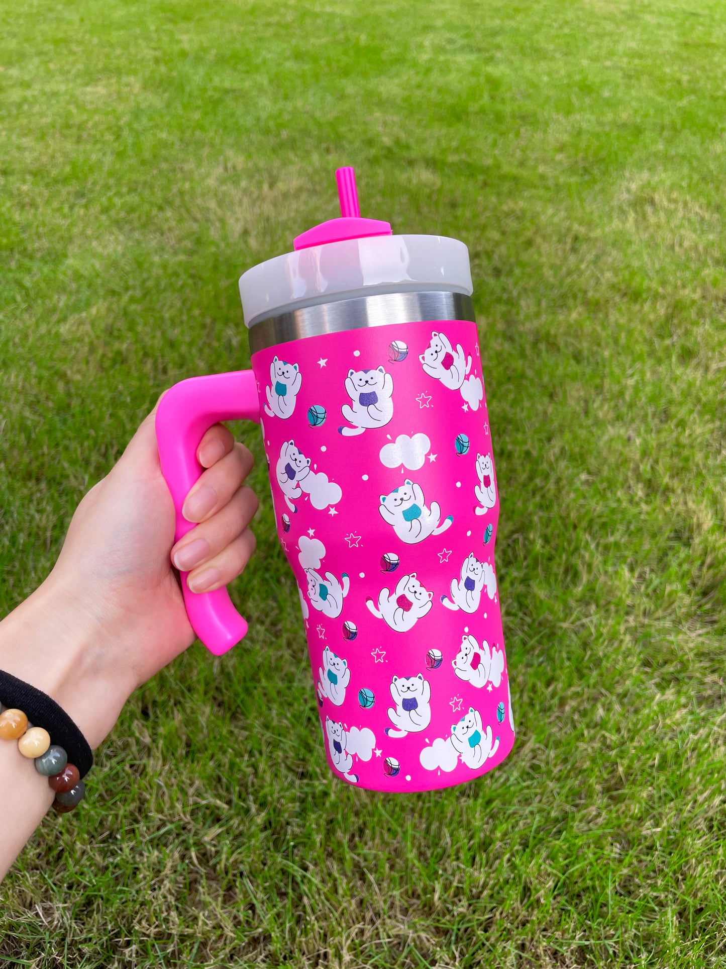 3D Cute Design Printed 20oz H2.0 Kids Tumbler Mug with Handle-CNLCA
