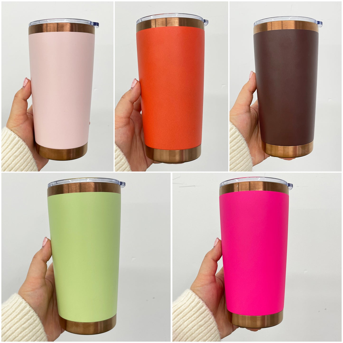 20oz New Color Copper Plated Underneath Powder Coated Yeti Style Car Tumbler Coffee Mugs-CNLCA