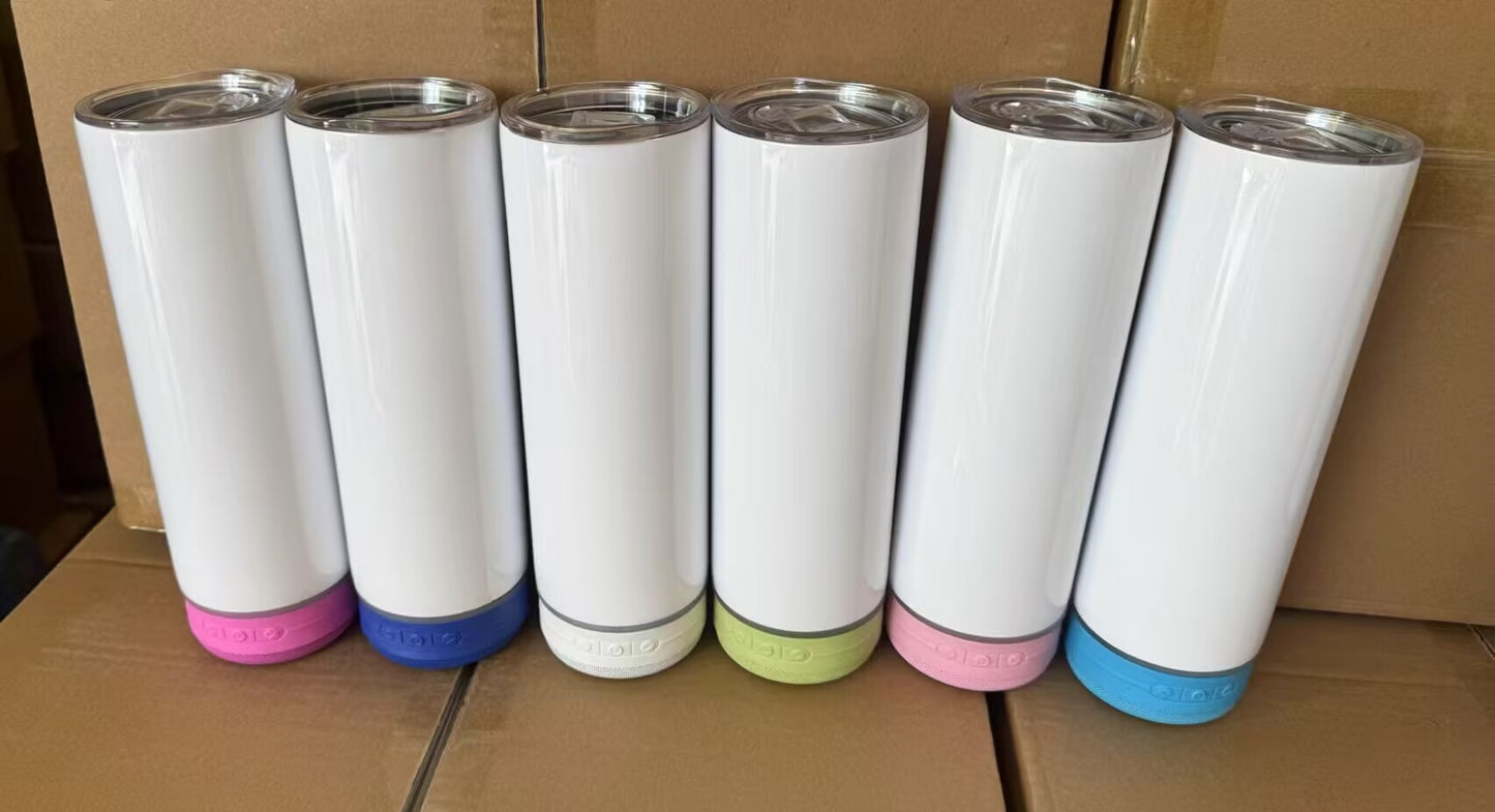 20oz White Sublimation Music Speaker Tumbler with Colorful Speaker-CNLCA