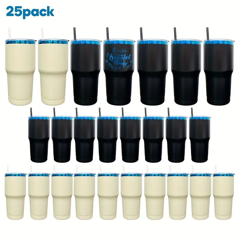 20oz 30oz Blue Underneath Powder Coated Car Tumbler For Laser Engraving-CNLCA