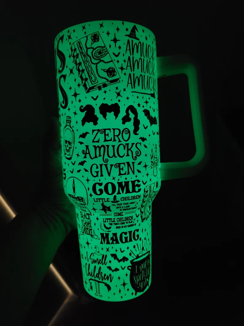 40oz H2.0 Blank Sublimation Glow In Dark Halloween Tumbler With Lid And Straw -CNLCA