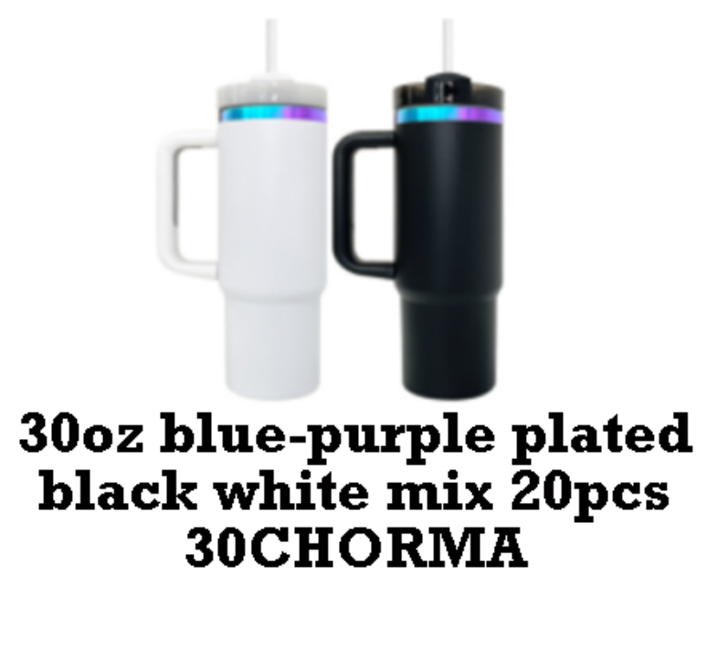 30oz Blue Purple Plated Underneath Powder Coated Chroma Tumbler For Laser Engrave -CNLCA
