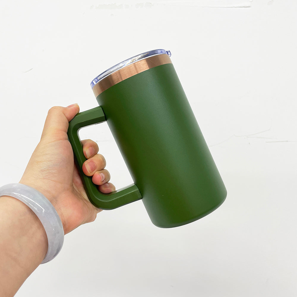 20oz Chubby Rainbow Copper Plated Underneath Car Tumbler Mug with Removable Handle For Laser-CNLCA