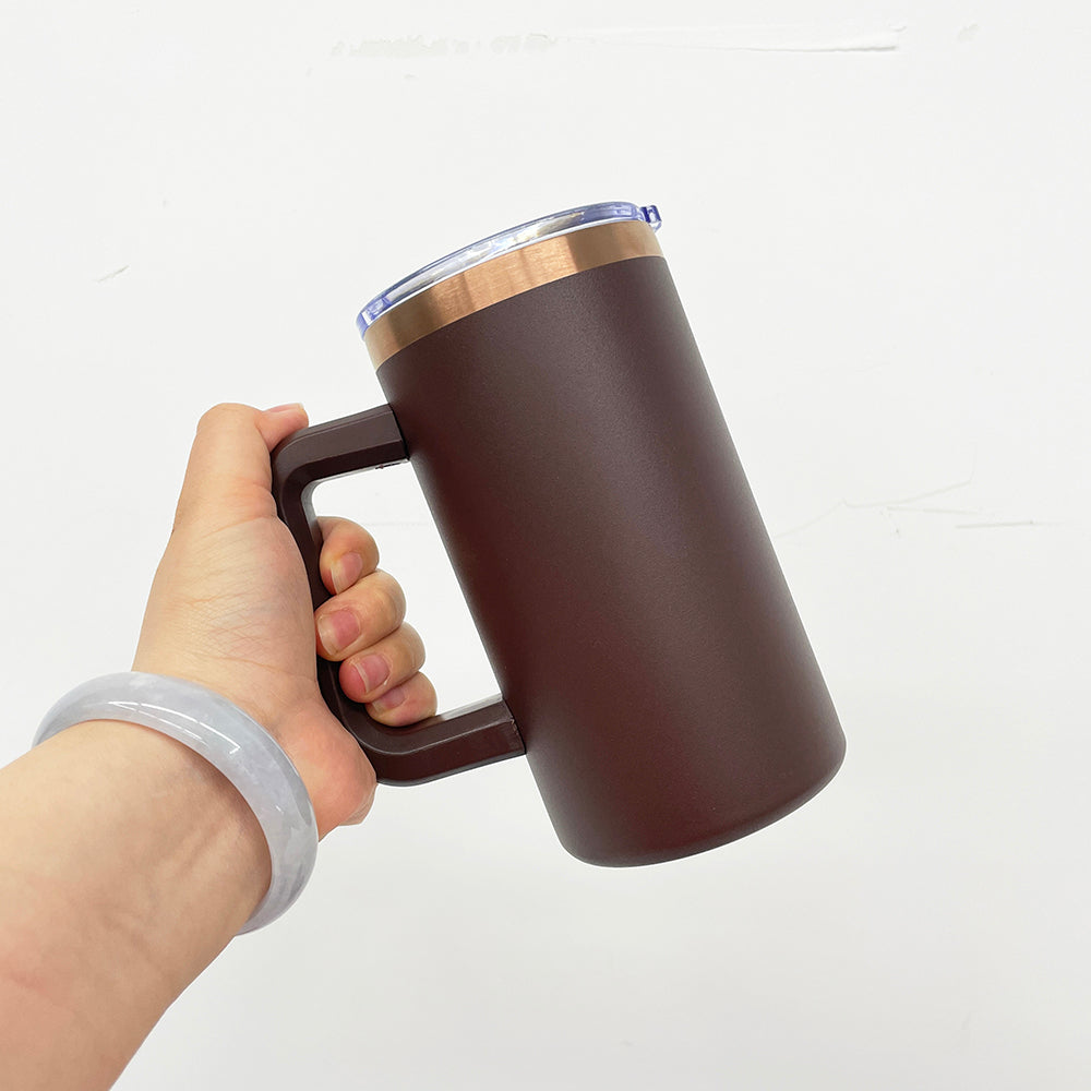 20oz Chubby Rainbow Copper Plated Underneath Car Tumbler Mug with Removable Handle For Laser-CNLCA