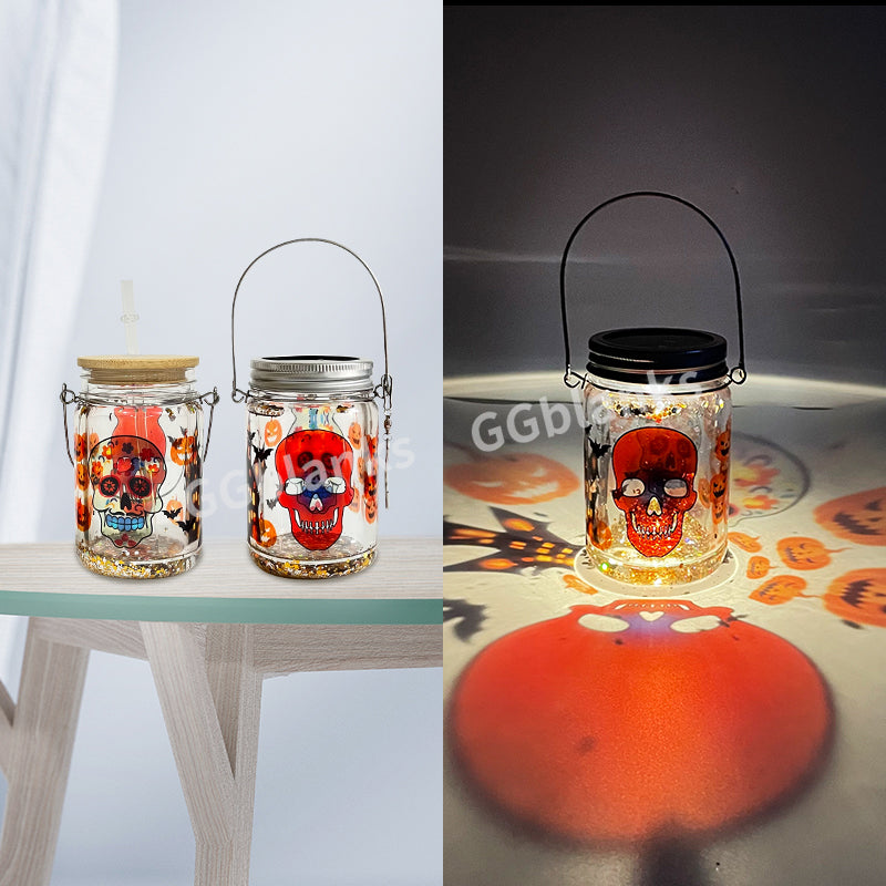 32Pack 11oz Blank Sublimation Snow Globe Solar Light Drinking Glass Mason Jar Halloween Christmas Decorative Garden Hanging Wind Spinner Light-USLCA