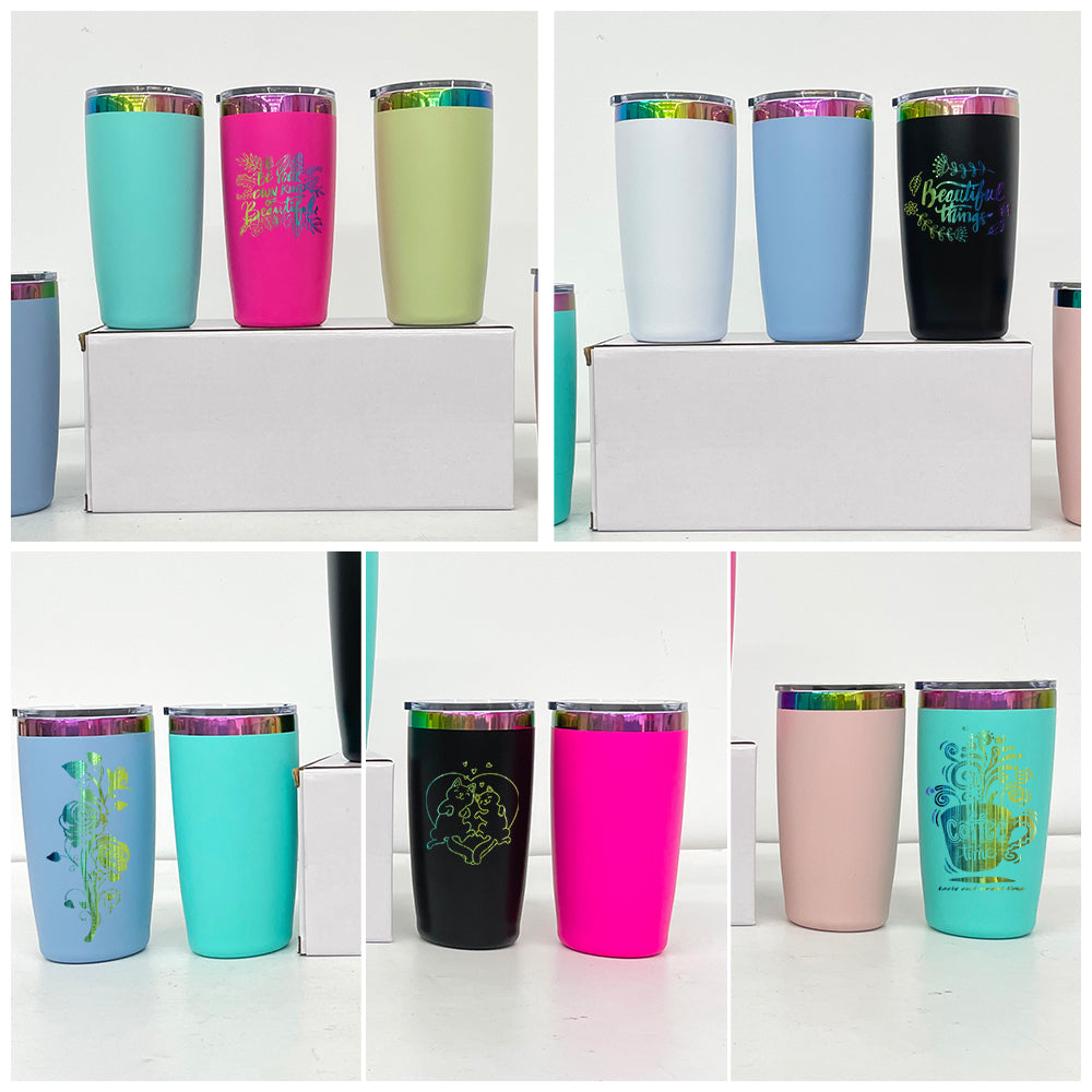 25Pack Mini Size 10oz Copper Plated Underneath Tumbler Coffee Mugs with Magnetic Lids For Laser-CNLCA