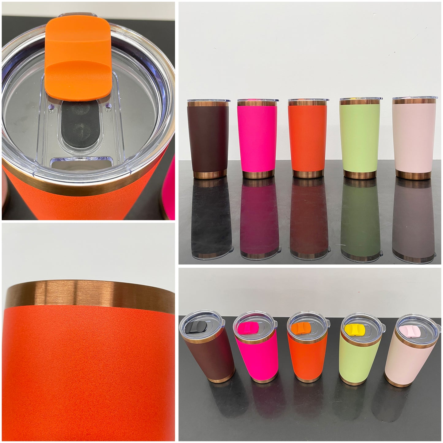 20oz New Color Copper Plated Underneath Powder Coated Yeti Style Car Tumbler Coffee Mugs-CNLCA
