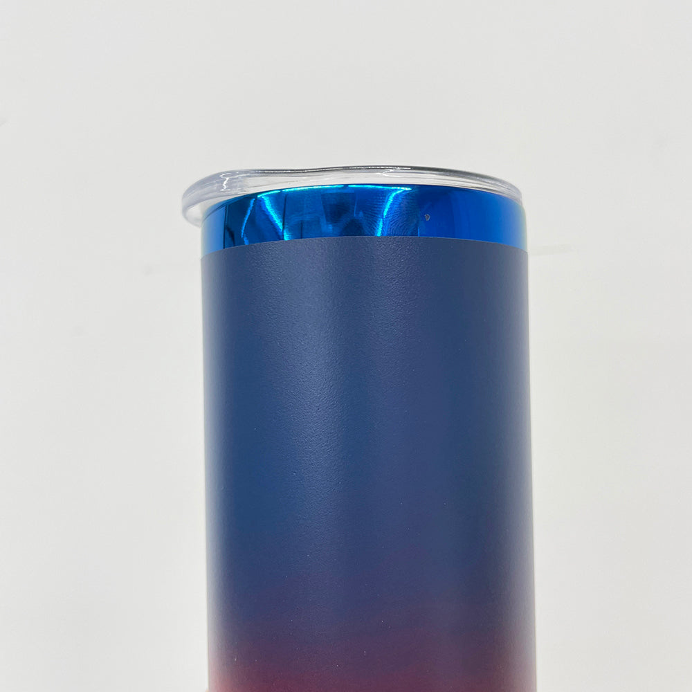 20oz Ombre Colors Blue Plated Undernetah Skinny Straight Tumbler For Laser Engrave-CNLCA