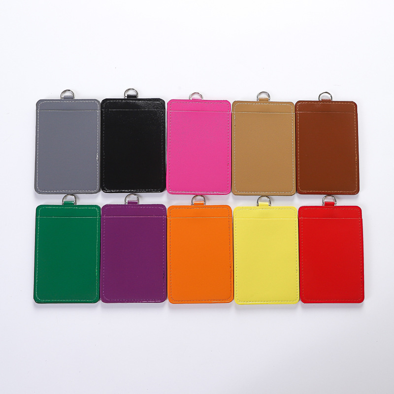 PU Imitation Leather Work ID Card Holder Company Name ID Card Case Student Card Holder-CNLCA
