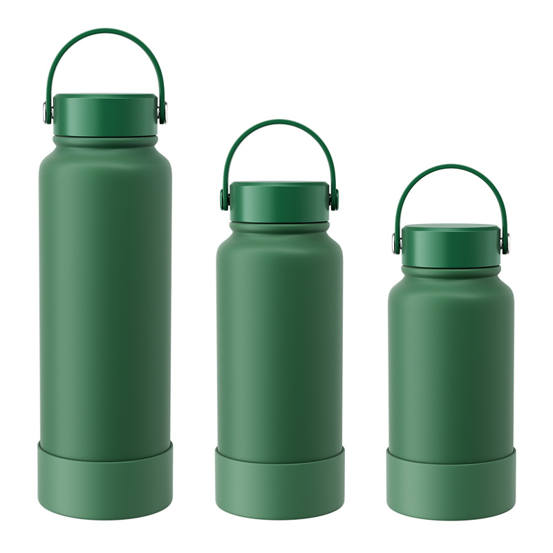 650ml 1000ml 1200ml Powder Coated Stainless Steel Water Bottle with Handle Lid-CNLCA