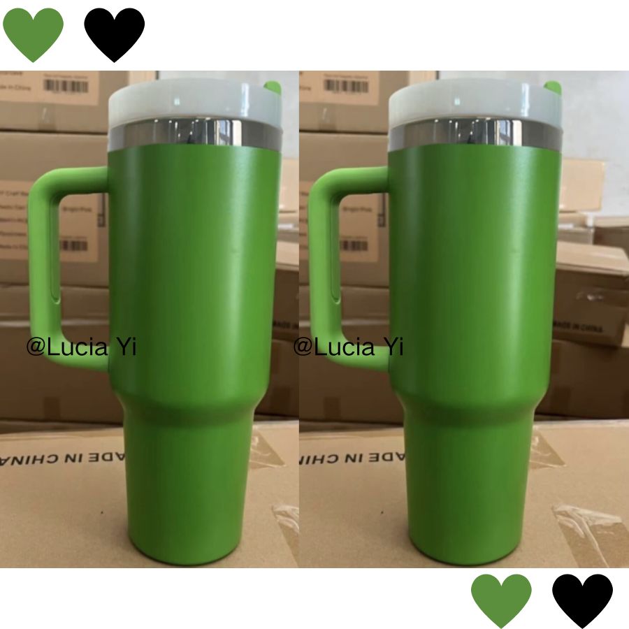 40oz Green Color Powder Coated Black Plated Underneath Tumblers for Laser Engrave-CNLCA