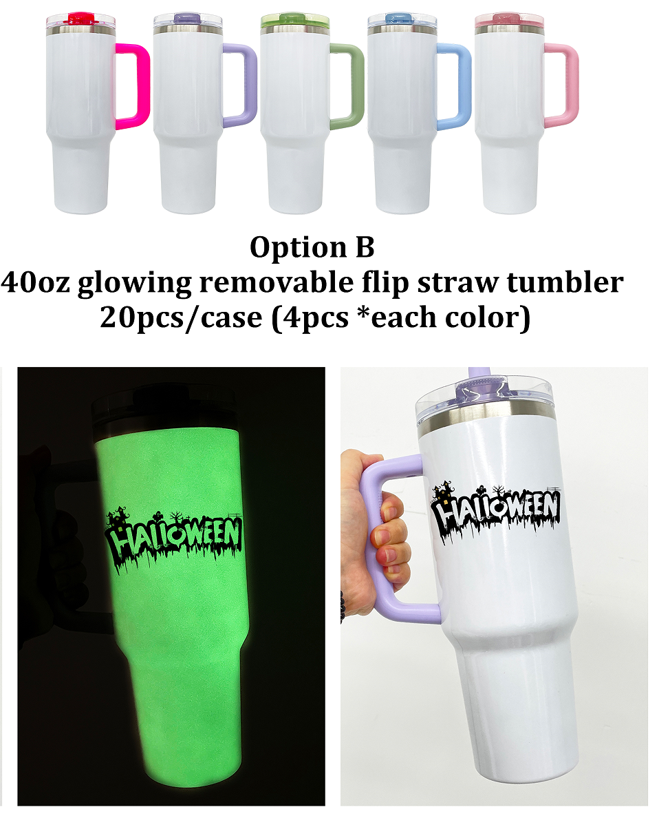 20oz White Blank Sublimation Glow In Dark School Kids Tumbler With Leak Proof Lid-CNLCA