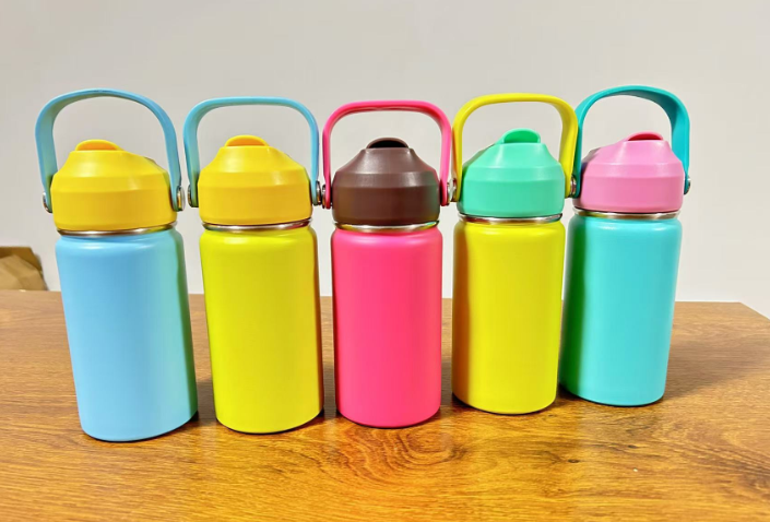 12oz Powder Coated Flip Straw Lids Tumbler Bottle For Laser Engraving-CNLCA
