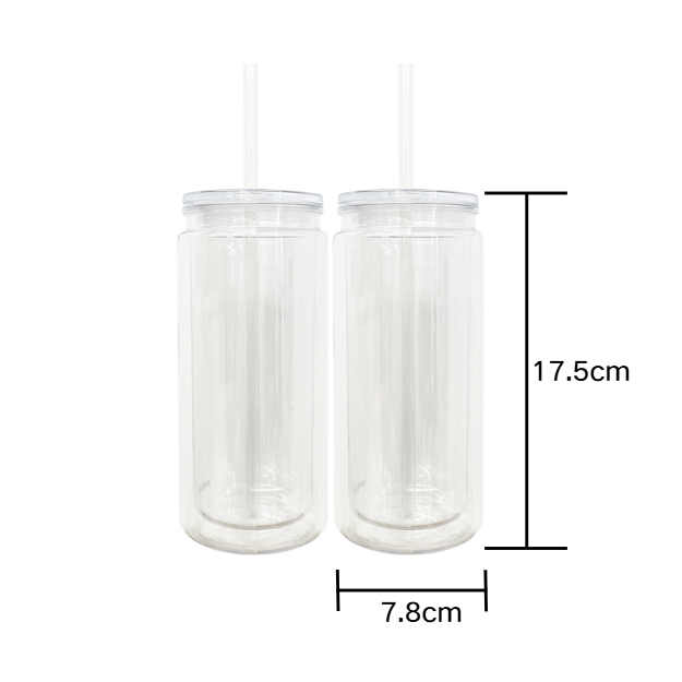 16oz Double Wall Snow Globe Plastic Can-16oz Inner 20oz Outer Size-CNLCA