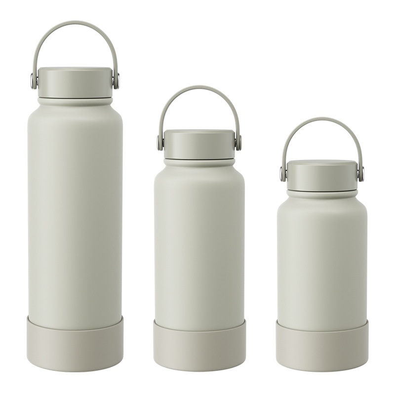 650ml 1000ml 1200ml Powder Coated Stainless Steel Water Bottle with Handle Lid-CNLCA