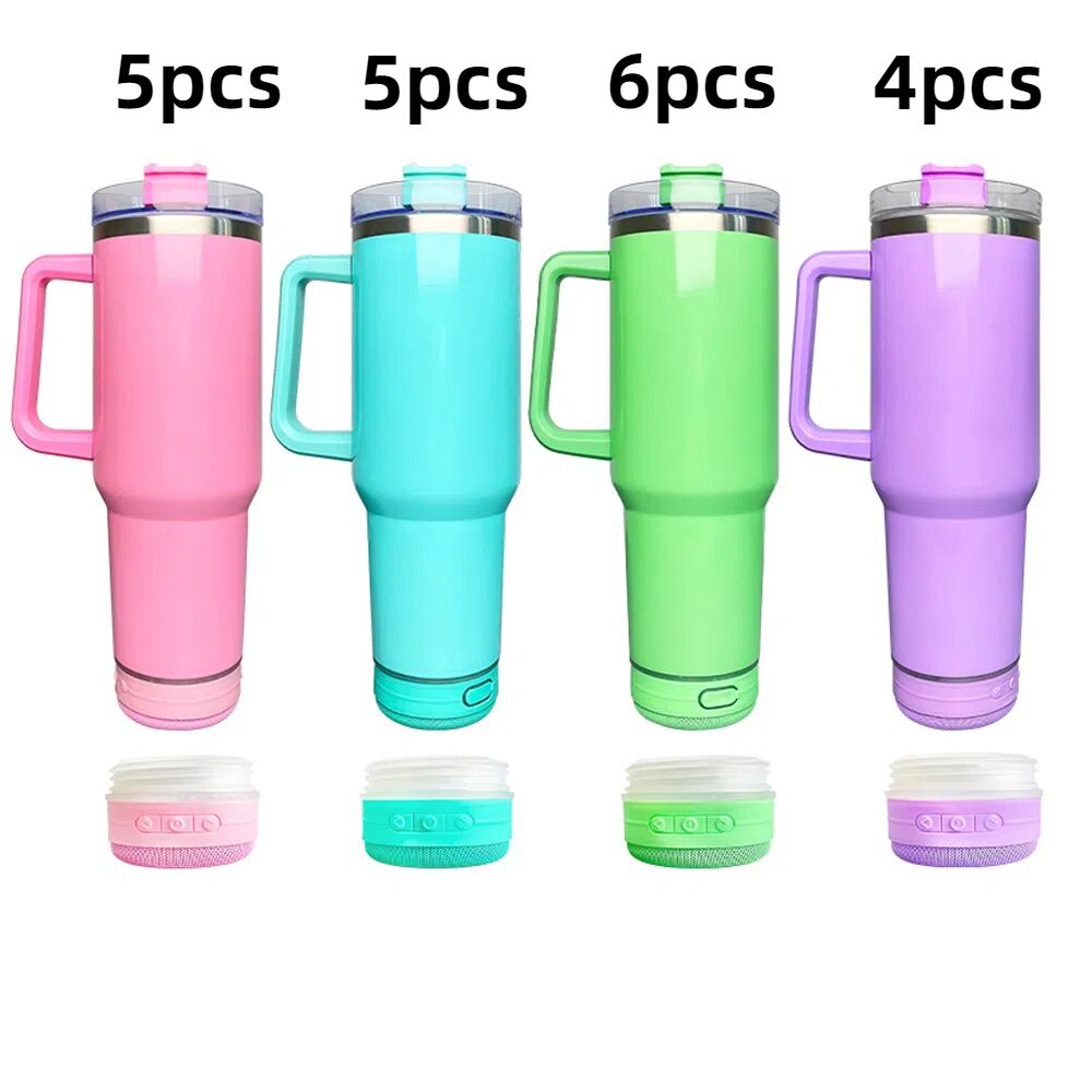 Mix Color 40oz Stainless Steel Sublimation Blanks /Powder Coated Music Player Bluetooth Speaker Tumbler 20pcs-USLCA